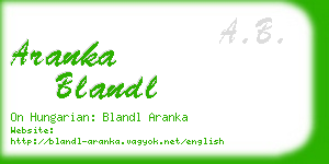 aranka blandl business card